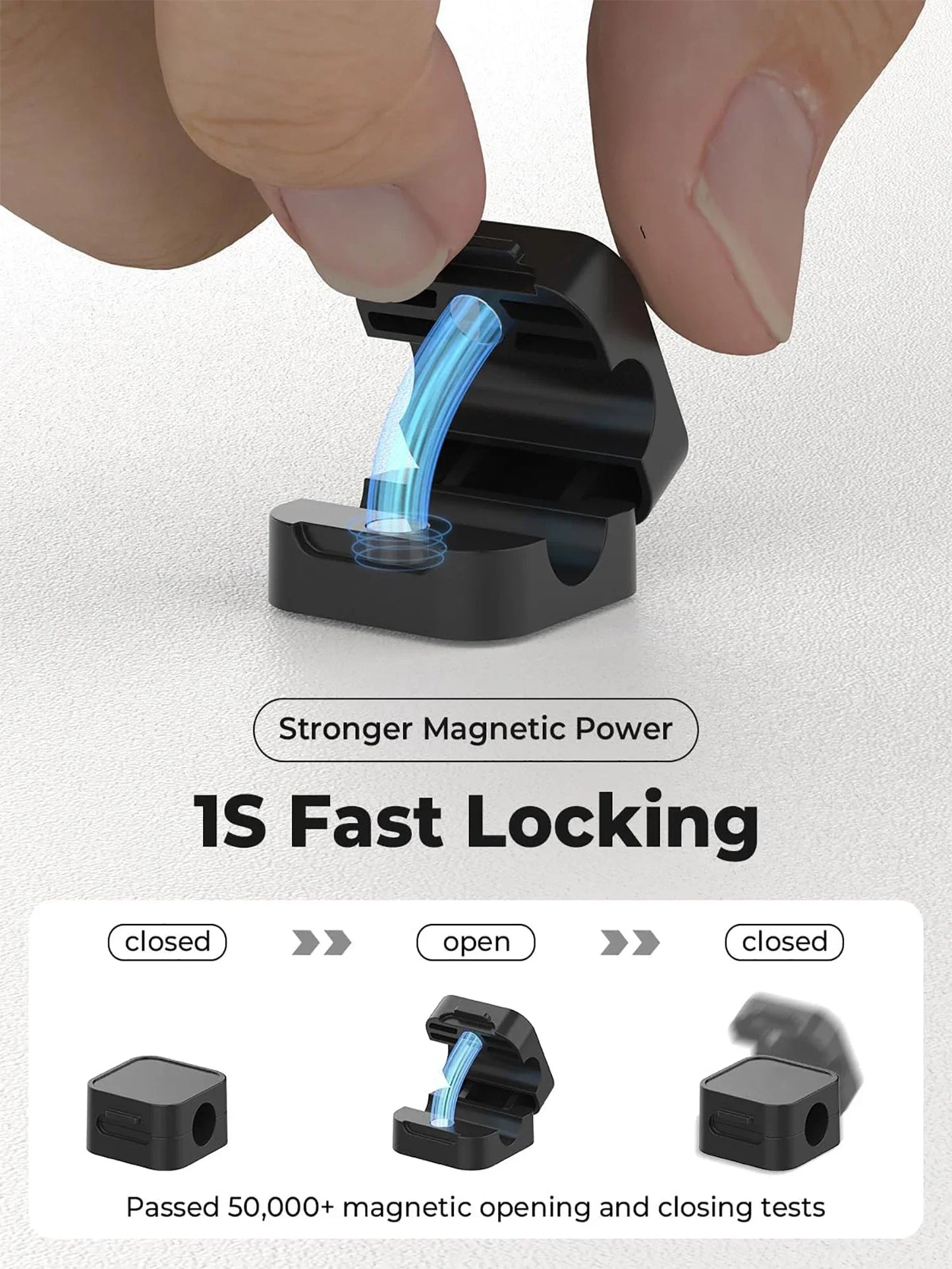 Magnetic Cable Clips – Adhesive Cord Organiser for Desk & Home