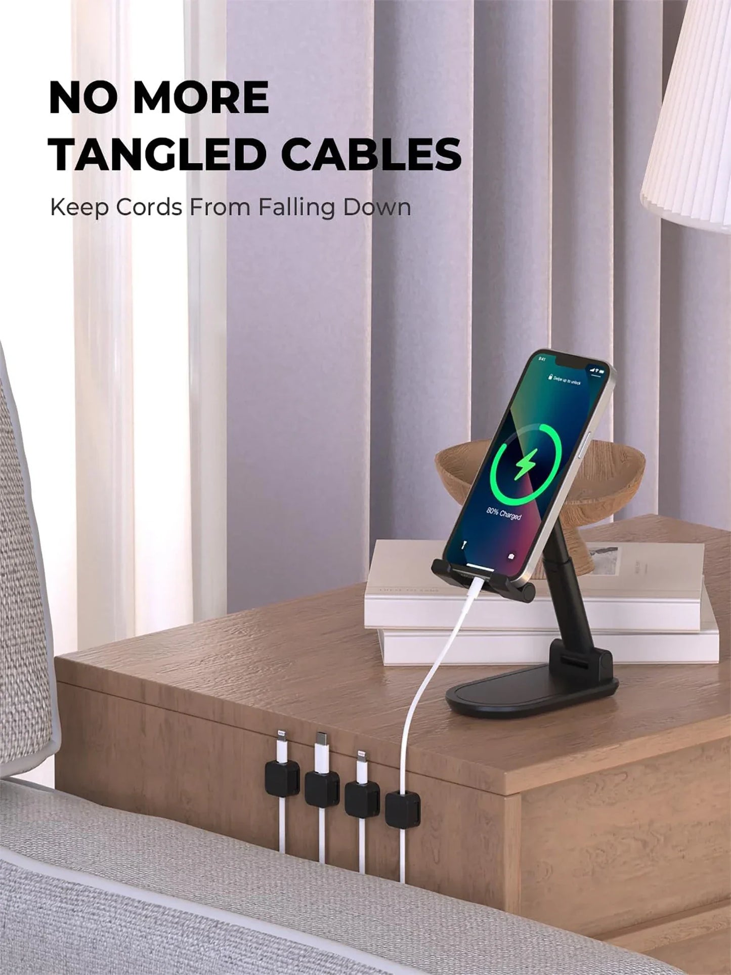 Magnetic Cable Clips – Adhesive Cord Organiser for Desk & Home